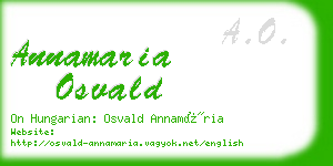 annamaria osvald business card